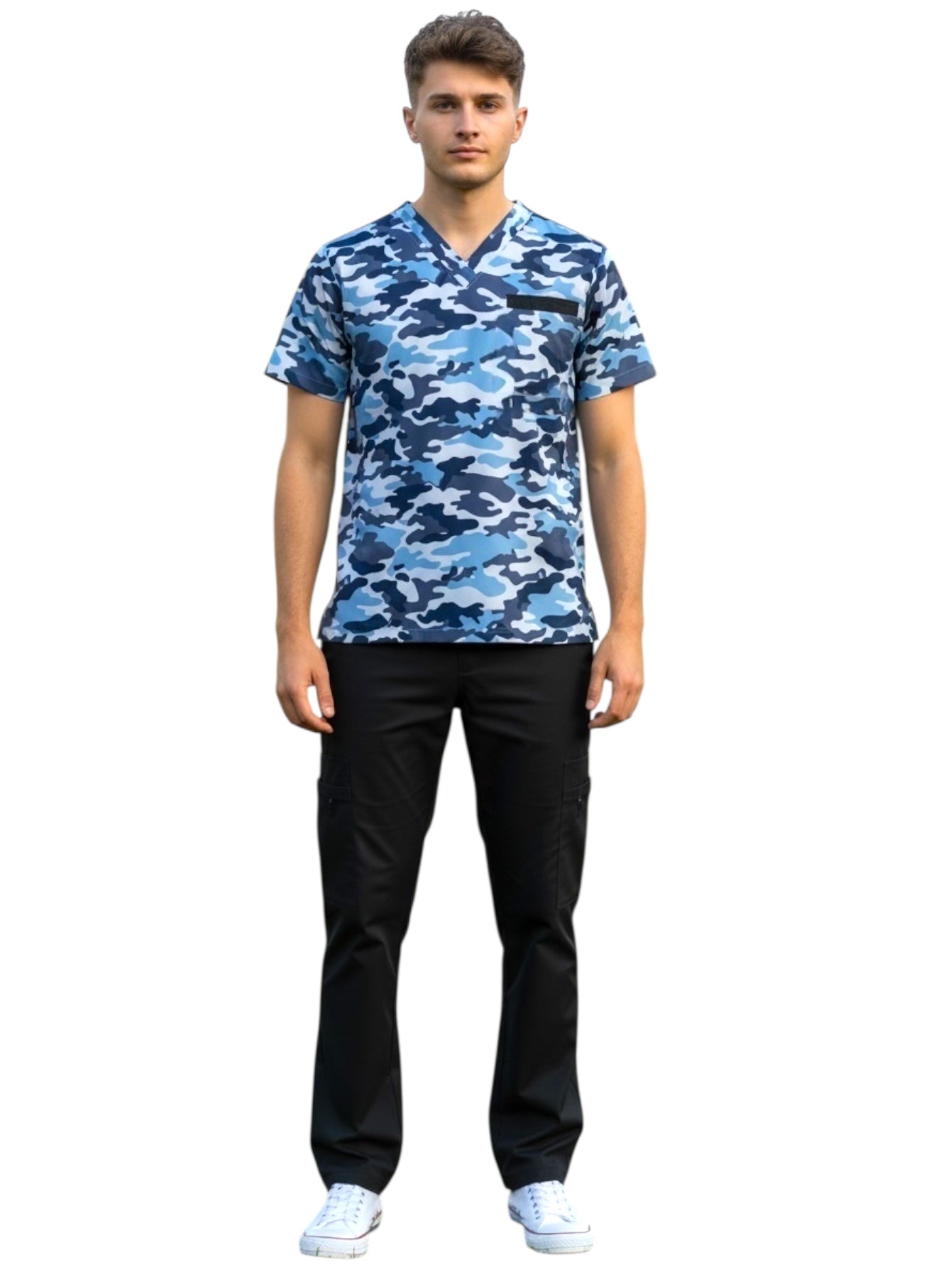 Pijama Médica Hombre Print Camuflaje Azul