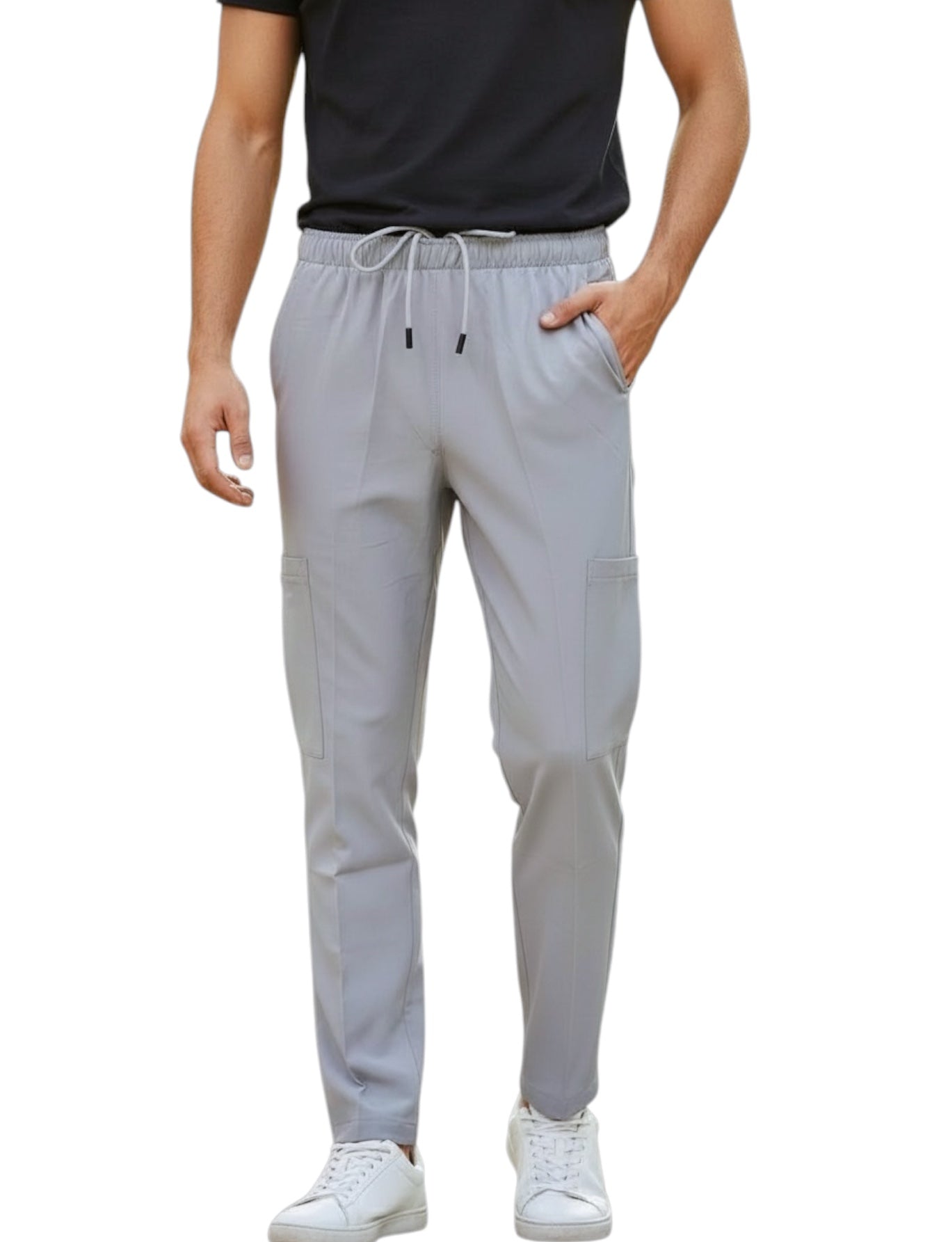 Pantalón Médico Hombre Gris Perla