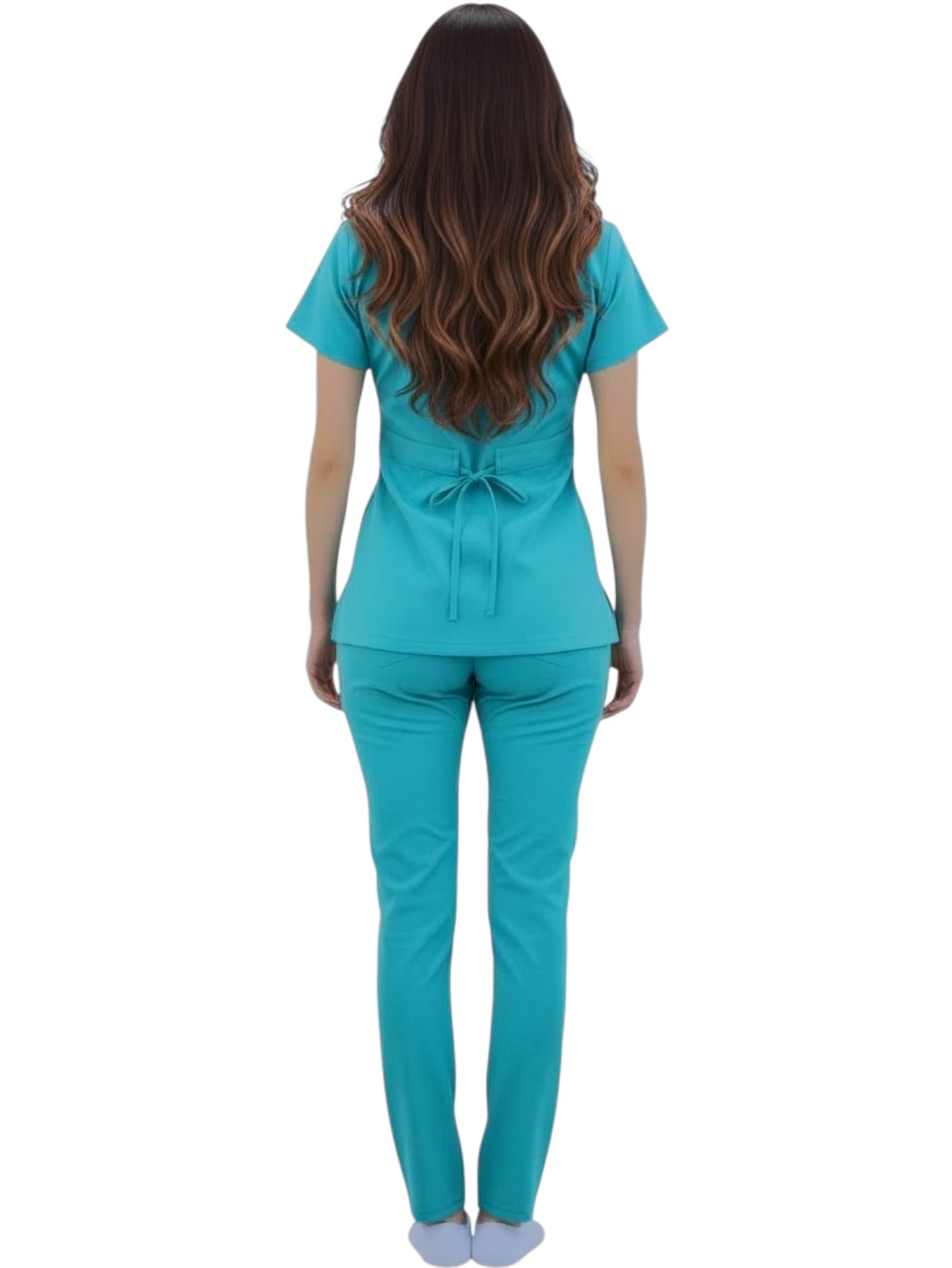 Pijama Médica Dama Alforzas Turquesa