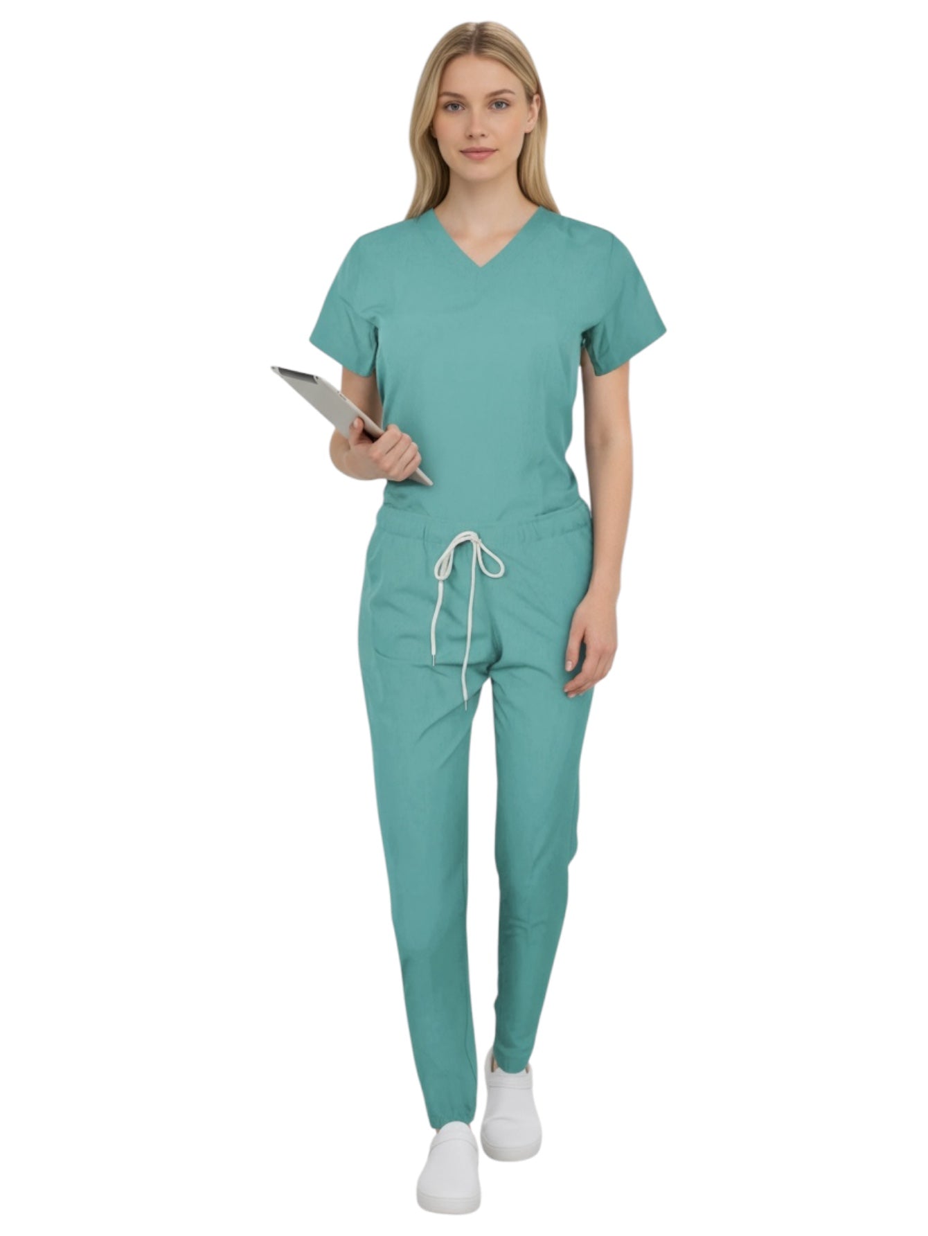 Pijama Médica Dama Jogger  Lotus Verde Agua