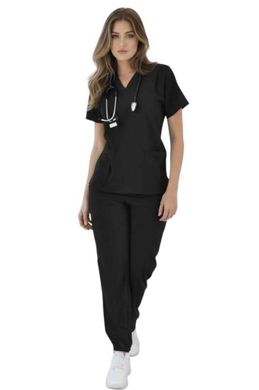 Pijama Médica Dama Tania Jogger Negro
