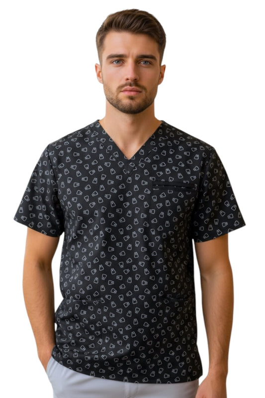 Filipina Médica Hombre Print Negro de Muelas