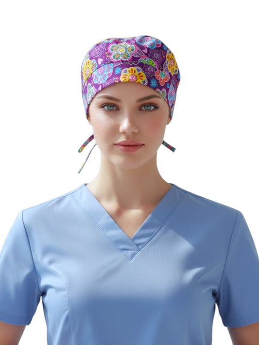 Gorro Médico Dama Bugambilia de Flores