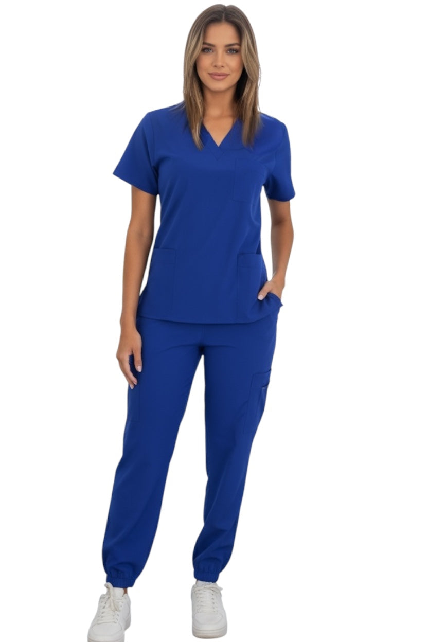 Pijama Médica Dama Tania Jogger Azul Rey