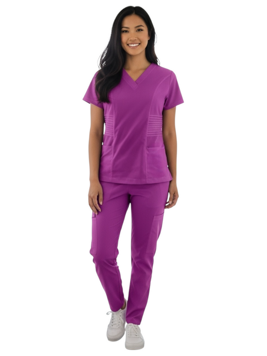 Pijama Médica Dama Alforzas Bugambilia