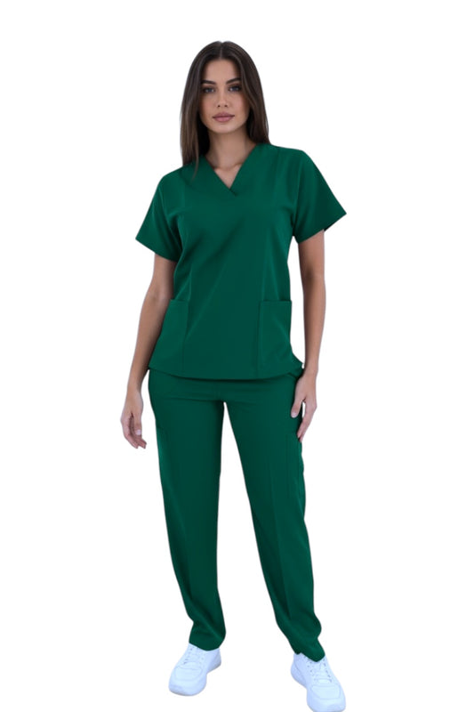 Pijama Médica Dama Tania Verde Botella
