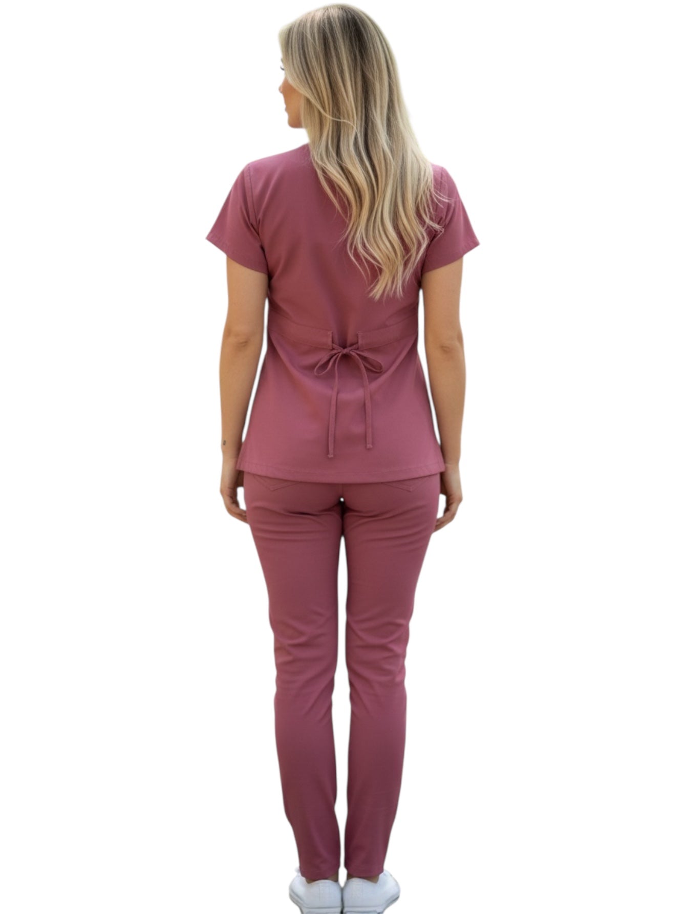 Pijama Médica Dama Alforzas Palo de Rosa