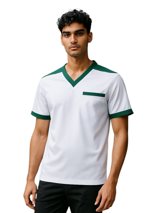 Filipina Médica Hombre Blanco cuello V Verde