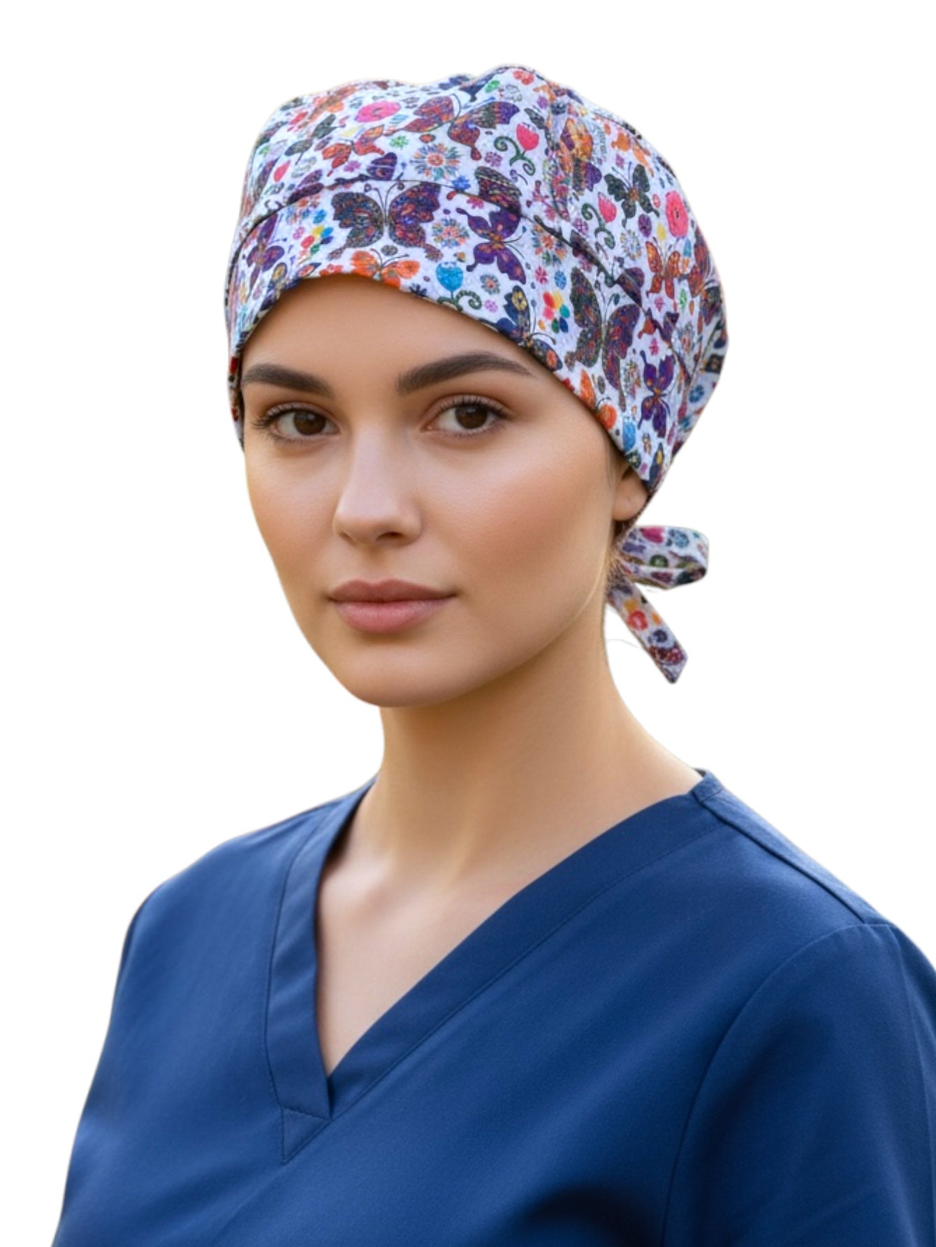 Gorro Médico Dama Mariposas Mandala