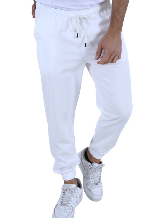 Pantalón Médico Hombre Tipo Jogger Blanco