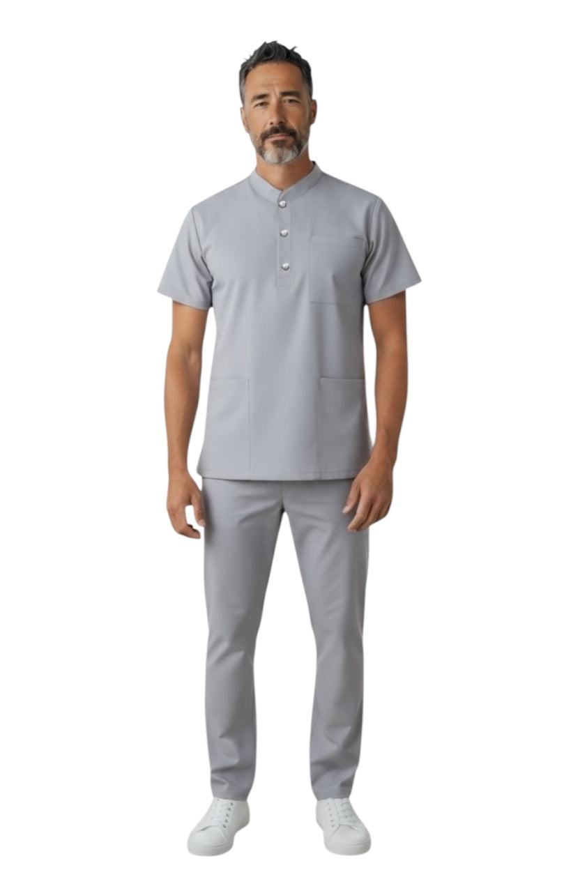 Pijama Médica Hombre Hamilton Gris Perla