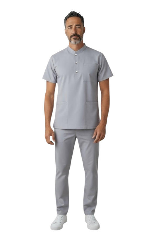 Pijama Médica Hombre Hamilton Gris Perla