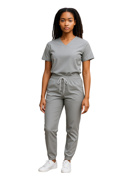 Pijama Médica Dama Jogger  Lotus Gris  Perla