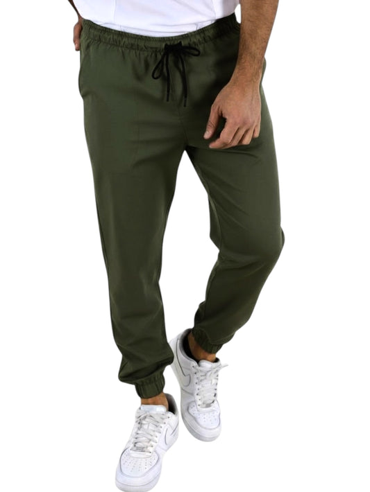 Pantalón Médico Hombre Tipo Jogger Verde Militar