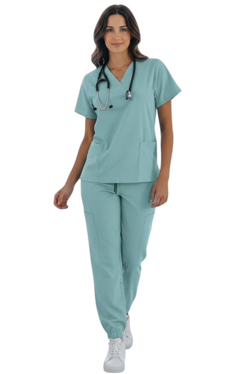 Pijama Médica Dama Tania Jogger Verde Agua