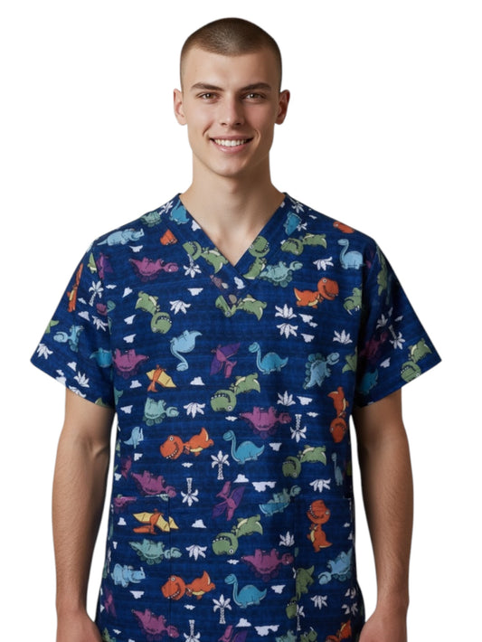 Filipina Médica Hombre Tonny Print Dinosaurios