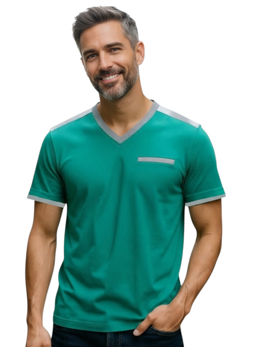 Filipina Médica Hombre Jade Cuello V Gris