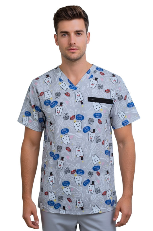 Filipina Médica Hombre Print Gris de Muelas