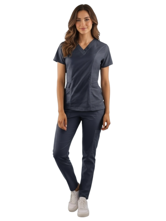 Pijama Médica Dama Alforzas Oxford