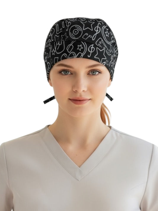 Gorro Médico Dama Negro Rock