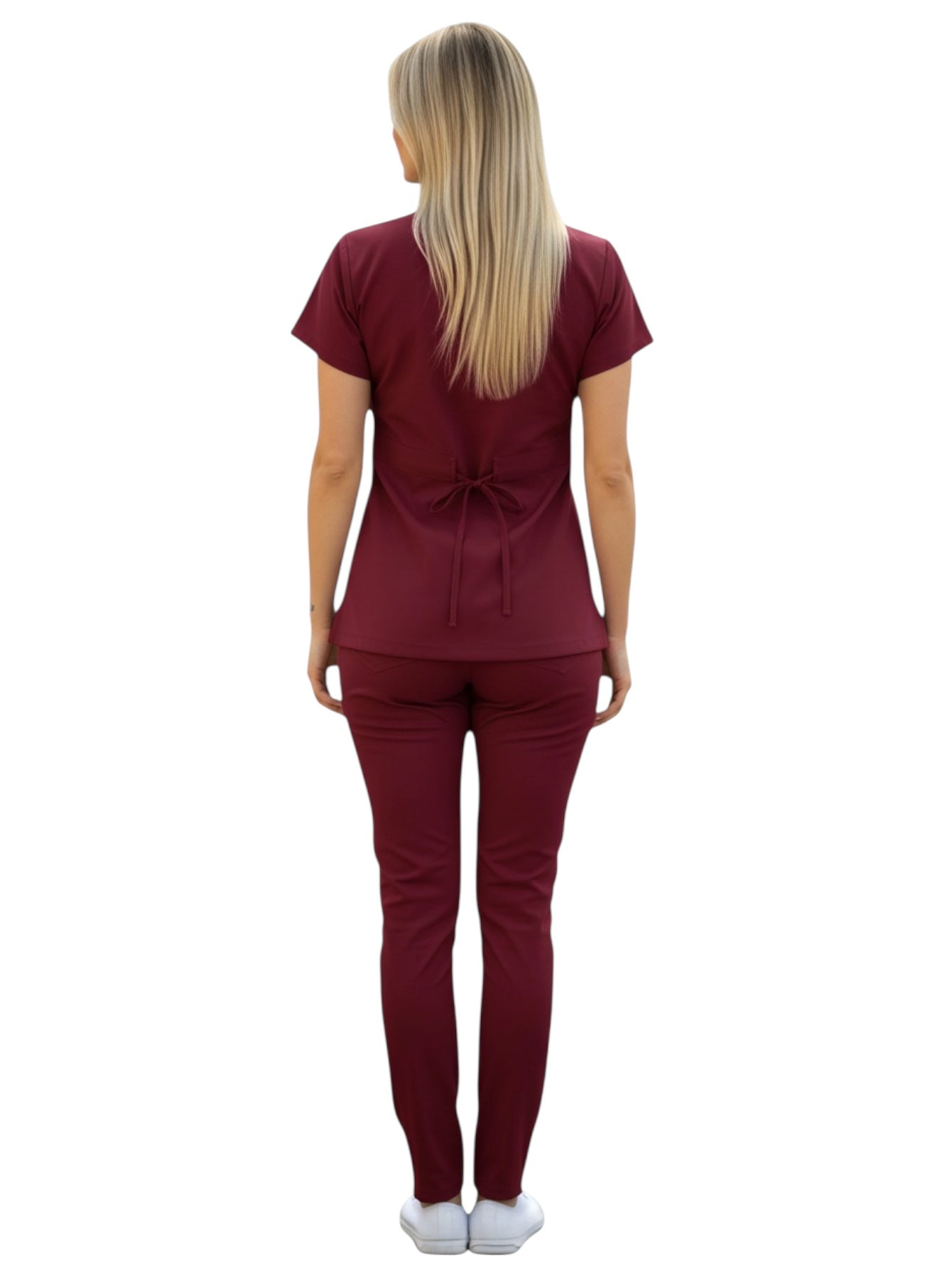 Pijama Médica Dama Alforzas Vino