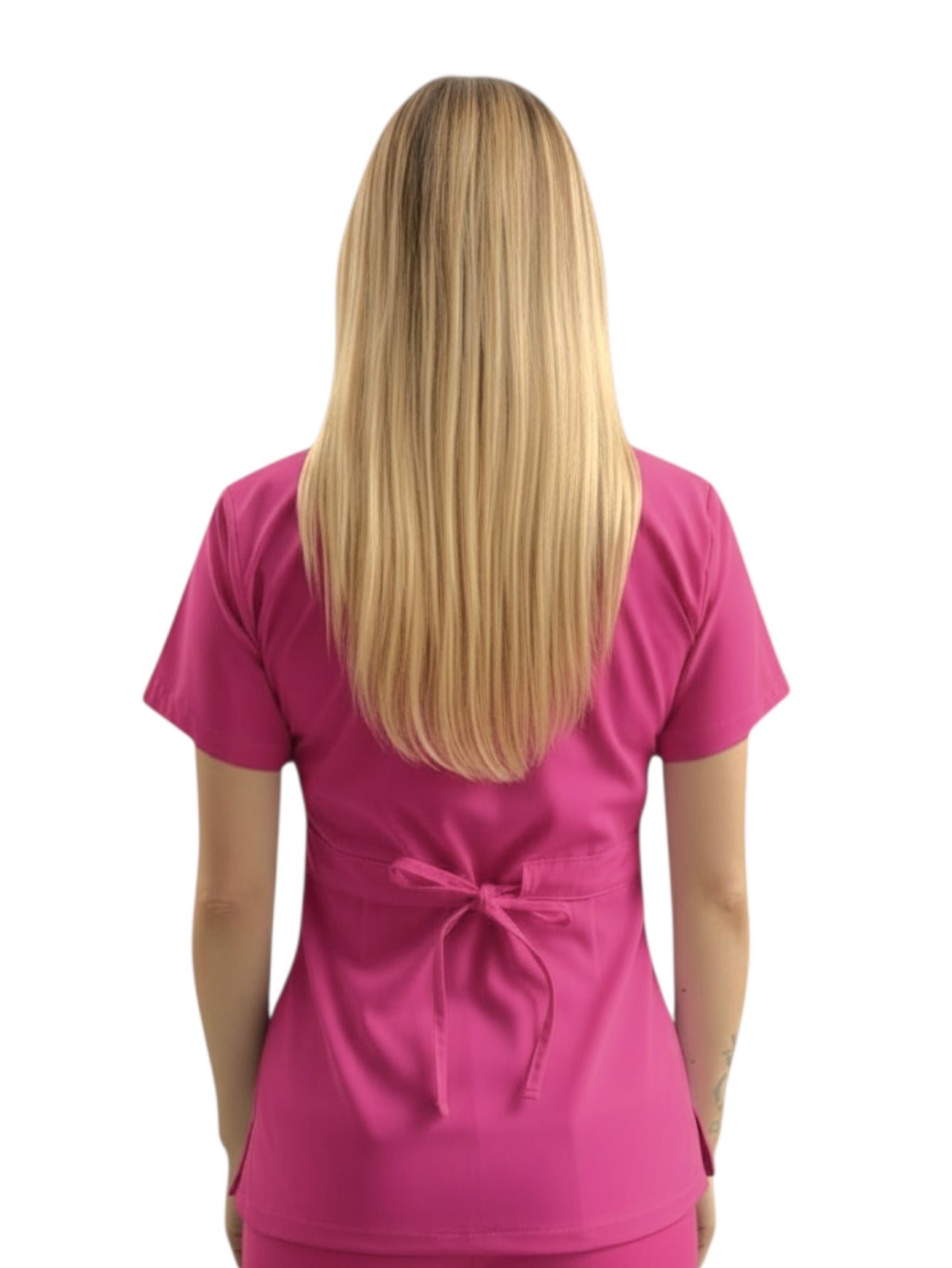 Filipina Médica Dama Alforzas Fucsia