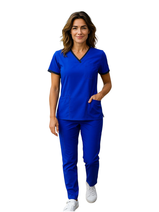 Pijama Médica Dama London Azul Rey