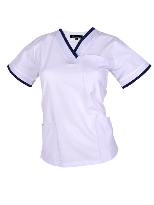 Filipina Médica Dama London Blanco con Marino