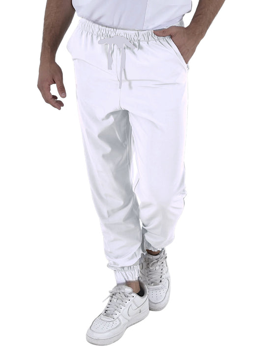 Pantalón Quirúrgico Hombre Tipo Jogger Blanco