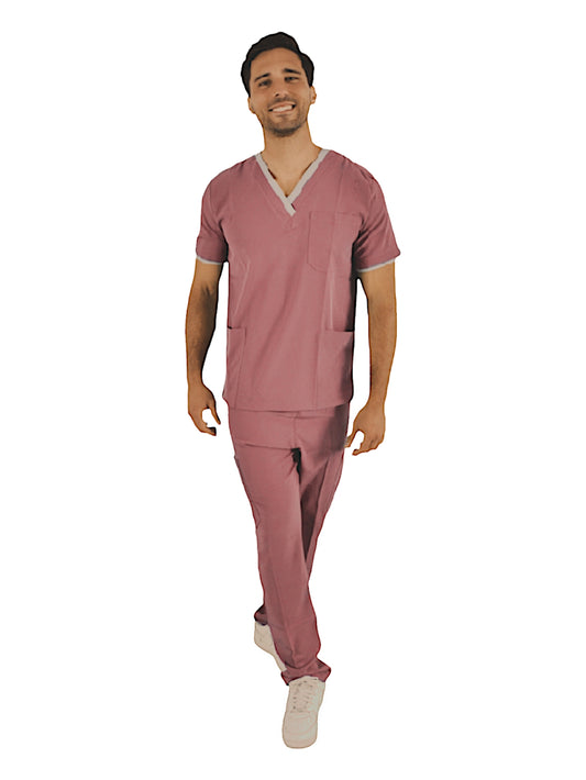 Pijama Quirúrgica Hombre London Palo de Rosa