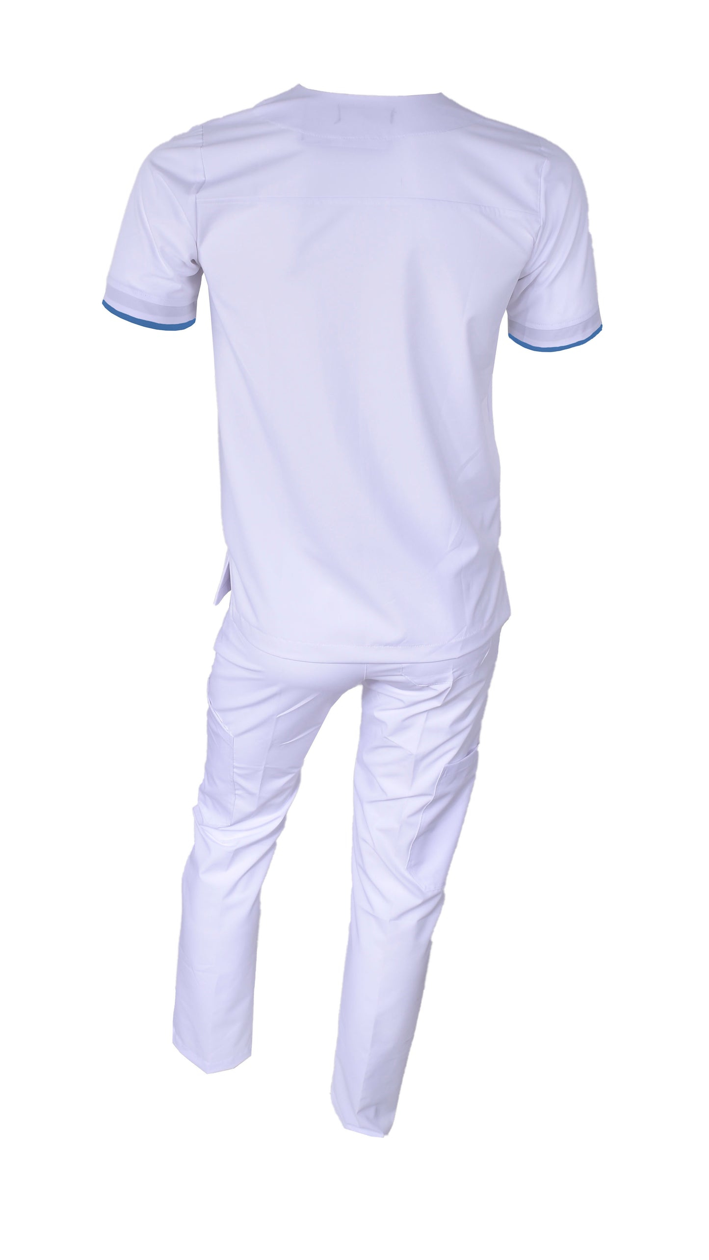 Pijama Quirúrgica Hombre London Blanco con Azul