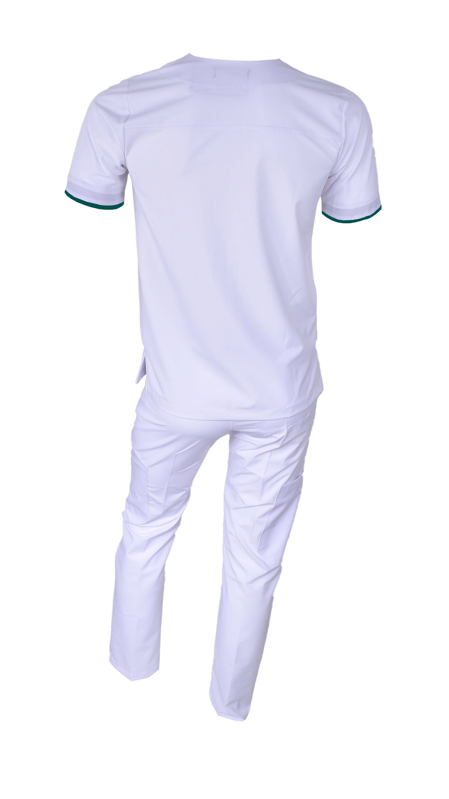 Pijama Quirúrgica Hombre London Blanco con Verde