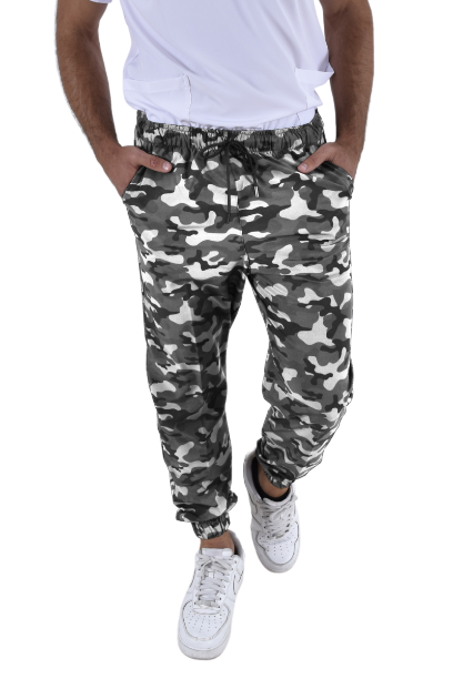 Pantalón Médico Hombre Tipo Jogger Camuflaje Negro