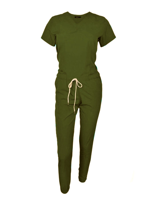 Pijama Médica Dama Jogger  Lotus Verde Militar