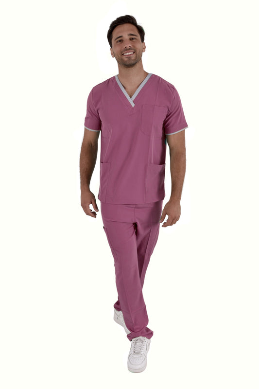 Pijama Quirúrgica Hombre London Palo de Rosa