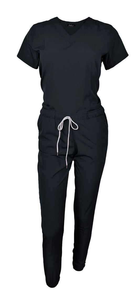 Pijama Quirúrgica Dama Jogger  Lotus Negro