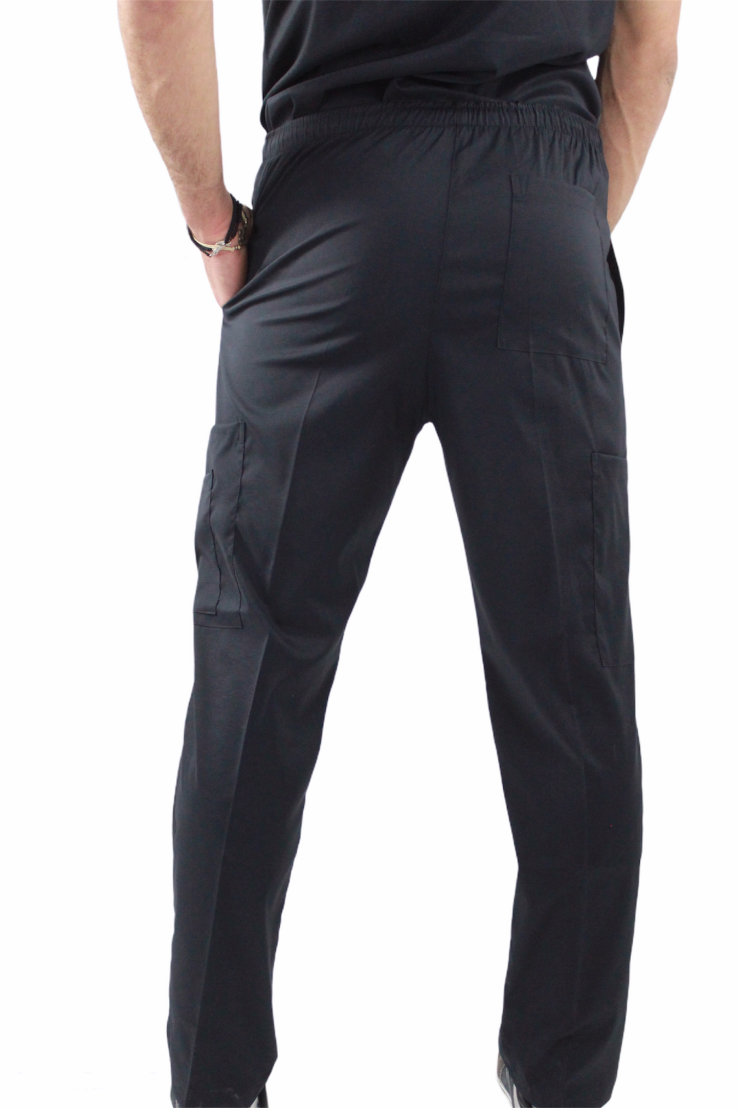 Pijama Quirúrgica Hombre Negro Lateral Gris