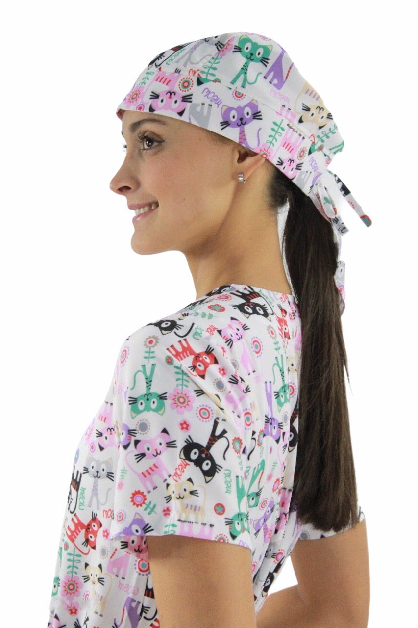 Gorro Médico Quirúrgico Dama de Gatos