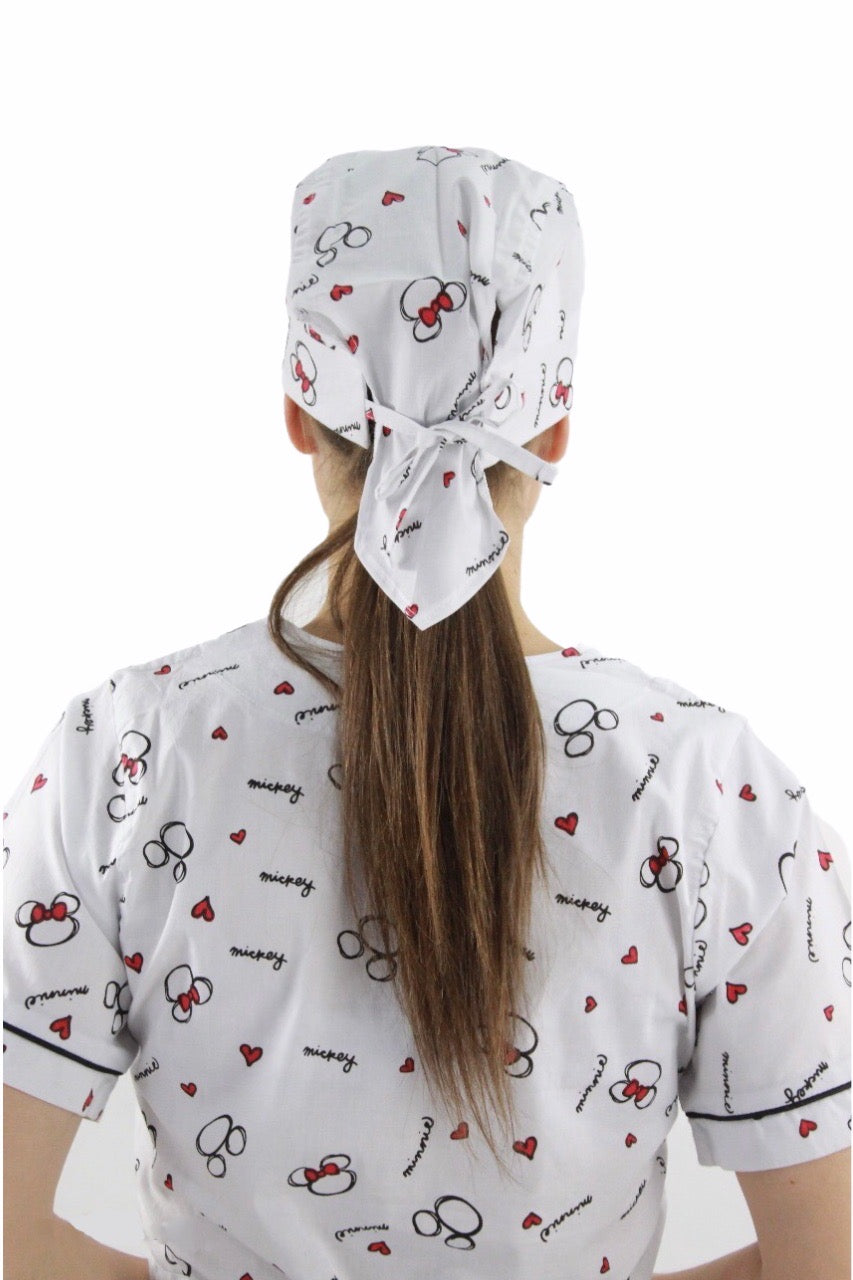 Gorro Médico Quirúrgico Dama Blanco Estampado