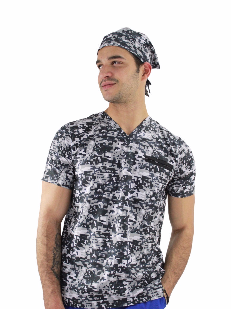 Filipina Quirúrgica Hombre Print Camuflaje Negro Pixel