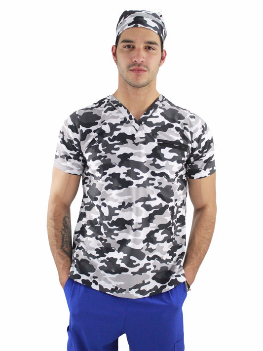 Filipina Quirúrgica Hombre Print Camuflaje Negro