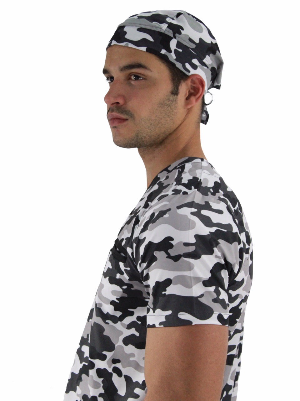 Gorro Médico Quirúrgico Hombre Print Camuflaje Negro