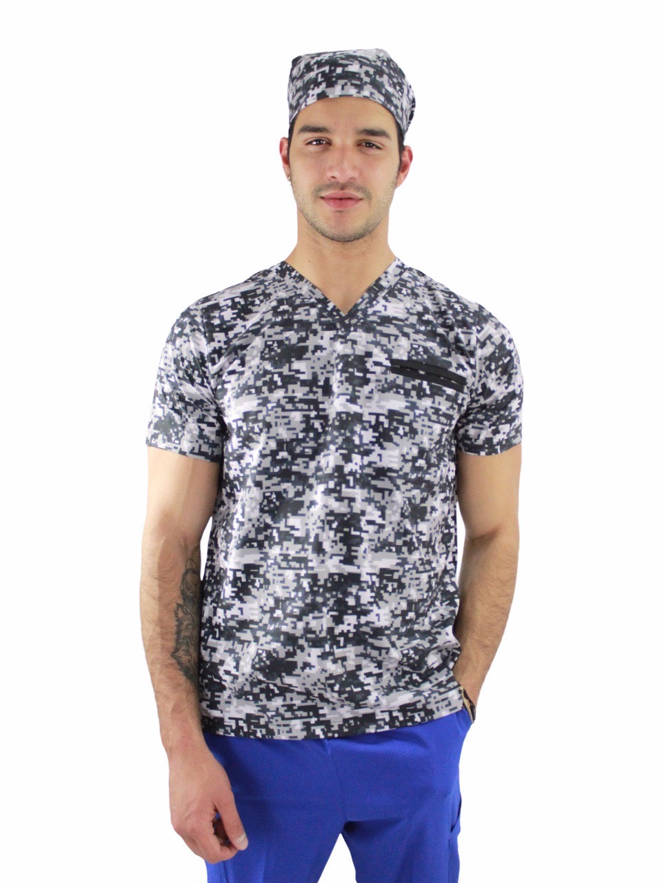 Filipina Quirúrgica Hombre Print Camuflaje Negro Pixel