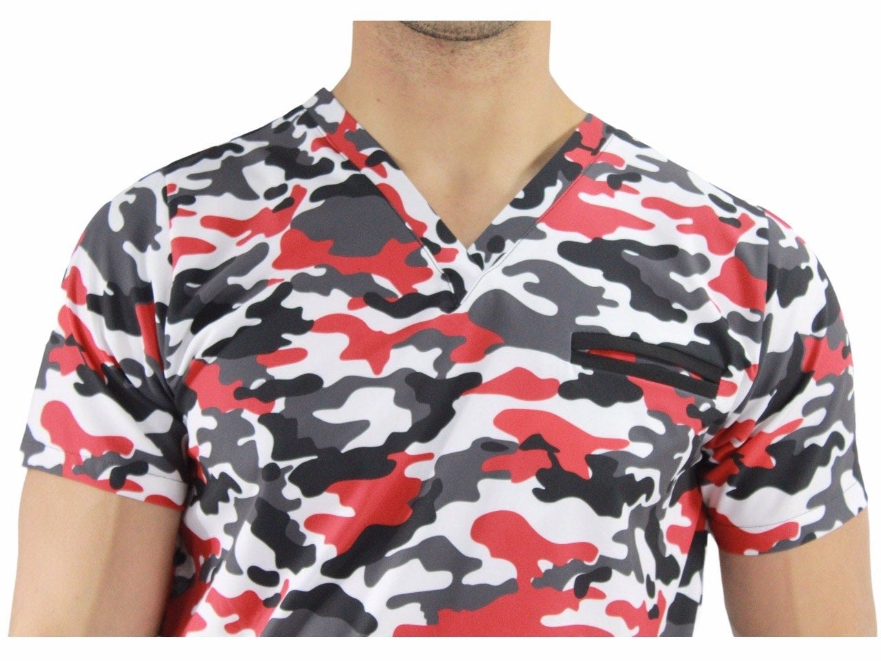 Filipina Quirúrgica Hombre Print Camuflaje Rojo