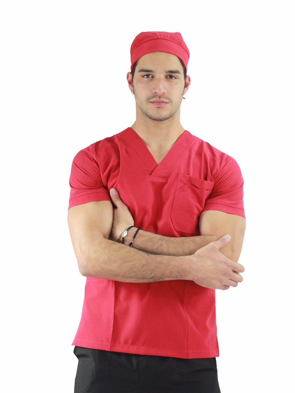 Gorro Médico Quirúrgico Hombre Rojo