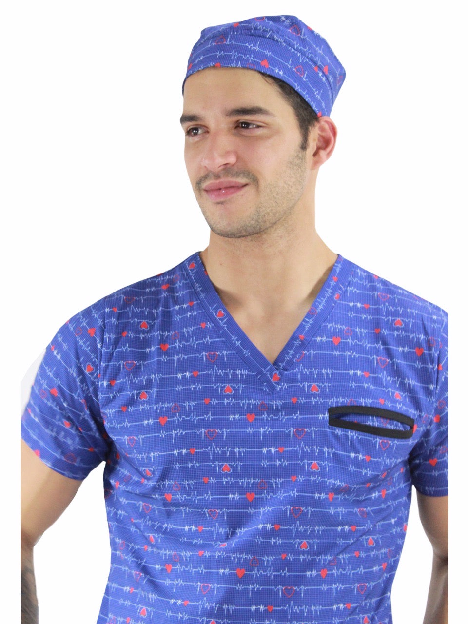 Gorro Médico Quirúrgico Hombre Print Electrocardiograma