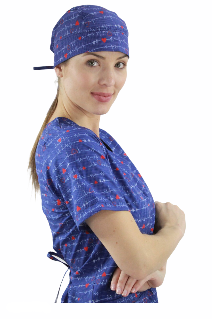 Gorro Médico Quirúrgico Dama Electrocardiograma