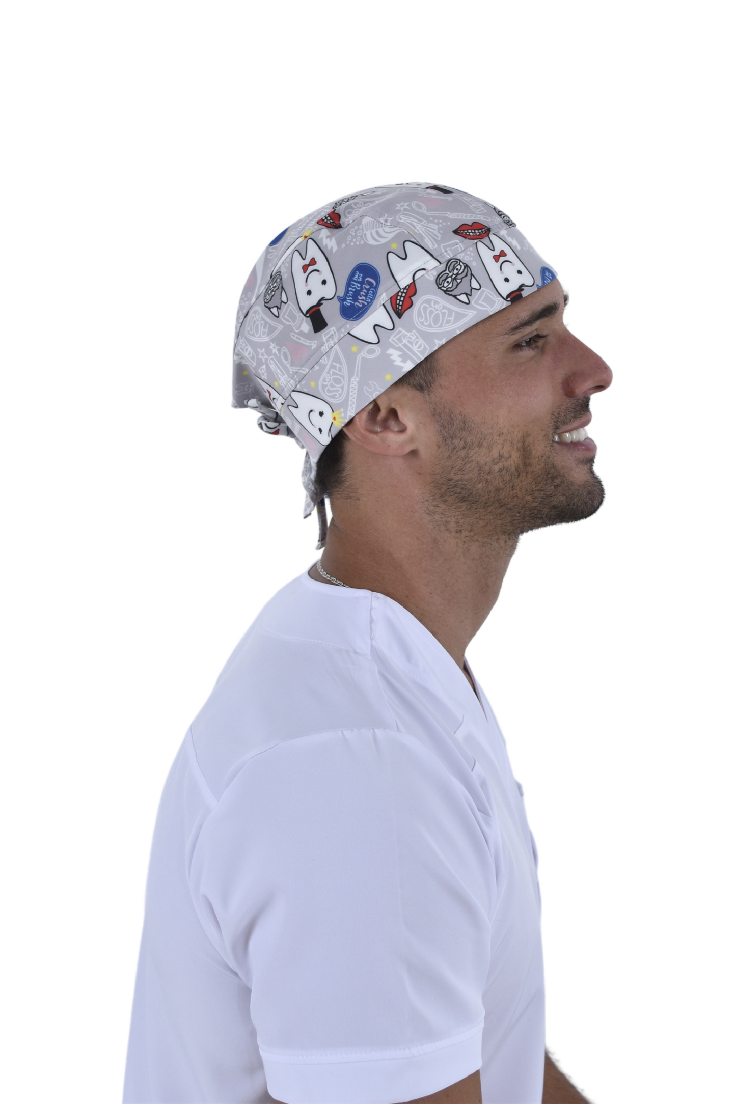 Gorro Médico Quirúrgico De Hombre Print Gris de Muelas