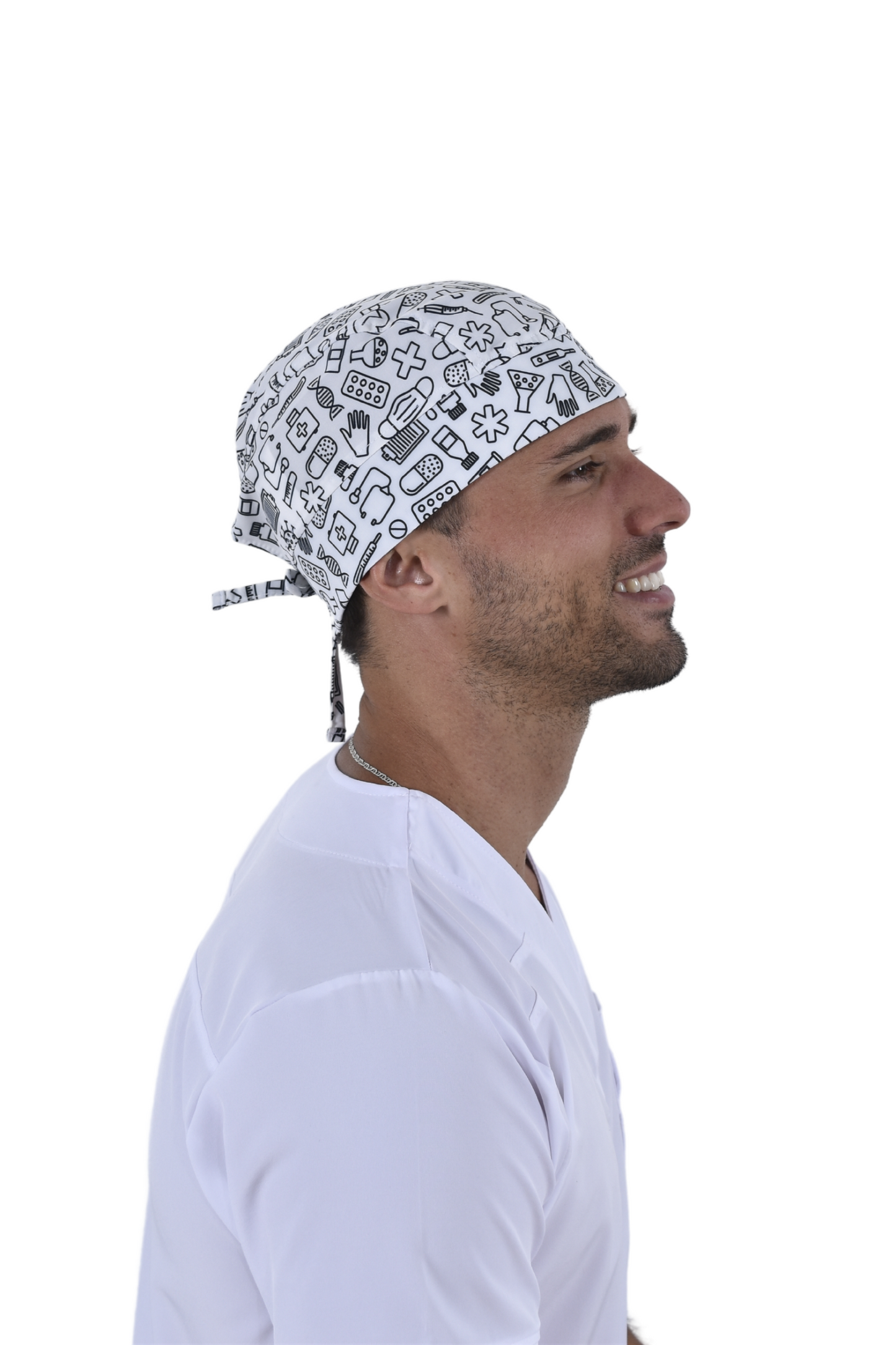 Gorro Médico Quirúrgico De Hombre Print Iconos Médicos