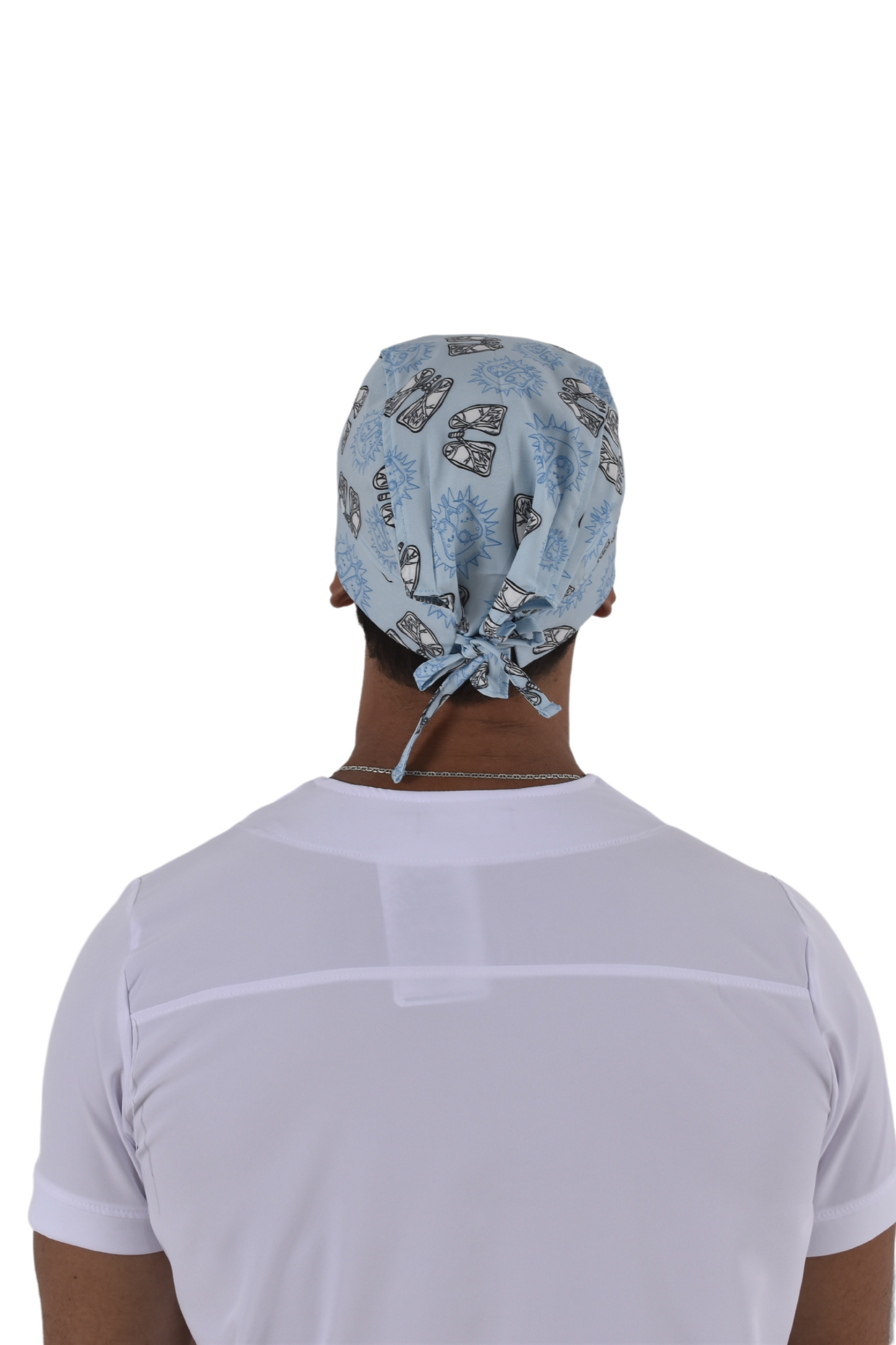 Gorro Médico Quirúrgico De Hombre Print Azul Pulmones